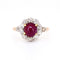 Bague Marguerite, Belle Époque, Or 18 Carats, Rubis et Diamants