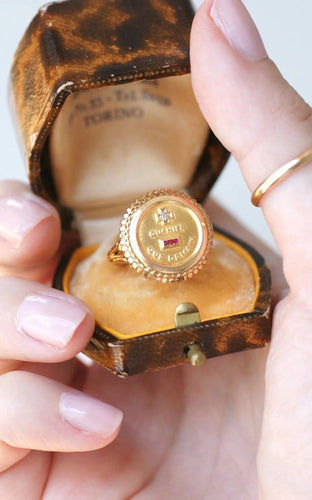 Bague 51 Bague Augis Vintage Or Jaune Diamant 58 Facettes