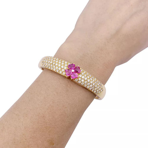 Bracelet Bracelet Van Cleef & Arpels or jaune, diamants, saphirs roses. 58 Facettes 33628