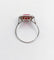 Bague Art Déco or blanc, rubis synthétique et diamants taille rose (circa 1930)