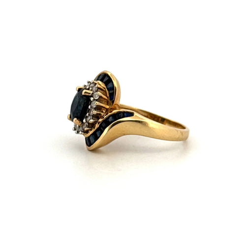 Bague Bague or jaune saphirs diamants 58 Facettes 83-GS38394-2