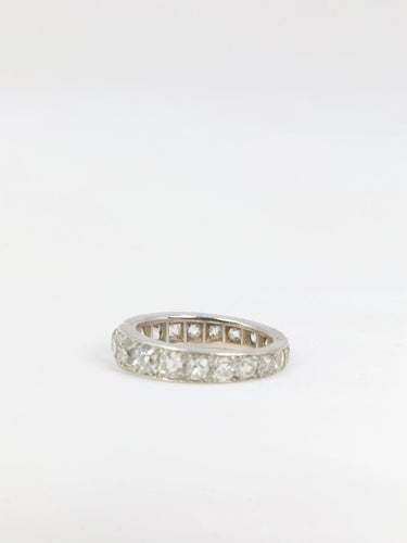 Bague Alliance Belle Epoque platine diamants taille ancienne 5ct 58 Facettes 391.01