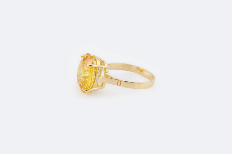 Bague Oro Giallo / 13 Anello in oro giallo con quarzo 58 Facettes anl835