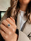 Bague 54 Bague vintage en or jaune et saphir bleu 58 Facettes
