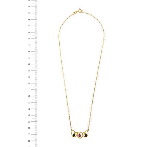 Collier Collier coeur or jaune saphirs et rubis 58 Facettes 33948