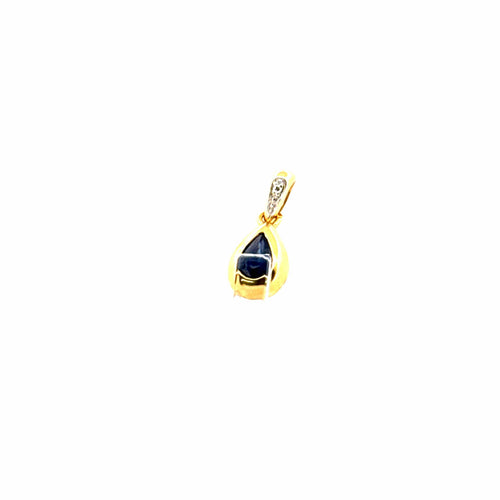 Collier Pendentif Goutte - Topaze & Diamant 58 Facettes