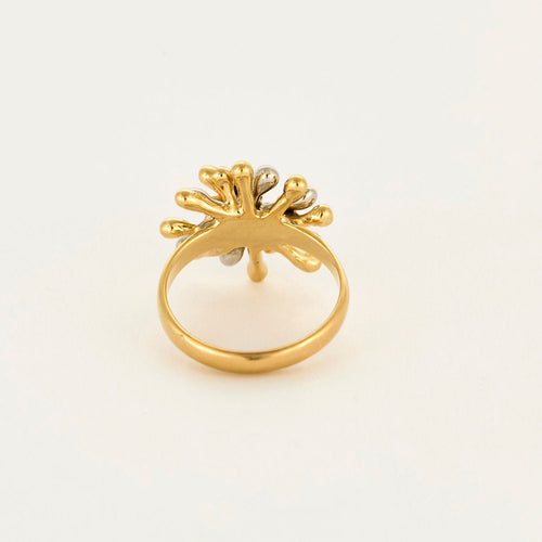 Bague 53 Bague or jaune et gris 58 Facettes CHAL0246