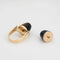 Bague 53 Bague 2 en 1 Vintage Or Jaune Lapis Lazuli Oeil de Tigre 58 Facettes G13454