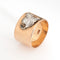 Bague 58 Bague feuille de diamant à large bande vintage en or rose 58 Facettes G13415