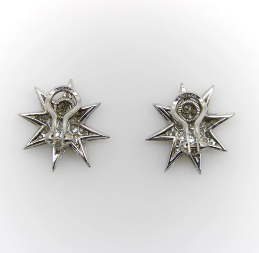 Boucles d'oreilles Boucles d'oreilles étoile en platine pavé de diamants 58 Facettes A10006