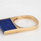 Bague 49.5 Bague empilable carrée Lapis Lazuli des années 70 vintage Or jaune 58 Facettes G13406