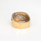 Bague Bague vintage des années 80 en or jaune 18 carats, sertie d'un diamant de 1 carat. Anneau large carré, taille 6,5. 58 Facettes G14022