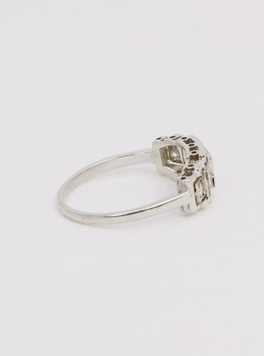 Bague 54 Bague jarretière Art-Déco avec diamants 58 Facettes J29