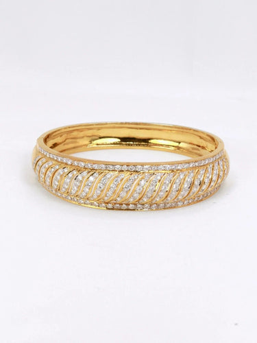 Bracelet Bracelet jonc or jaune diamants 5 ct 58 Facettes J404