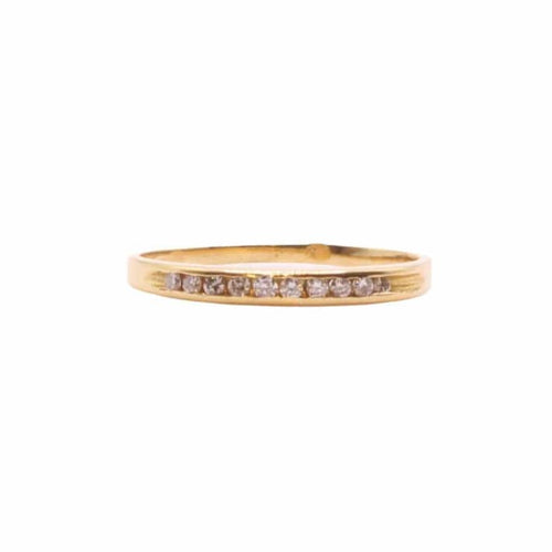 Bague 54 Bague Alliance 10 Diamant Demi-tour or jaune 58 Facettes