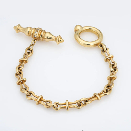 Bracelet Bracelet vintage en diamant Tiffany &amp; Co en or jaune 18 carats avec fermoir à bascule 6,25" Bijoux 58 Facettes G13458