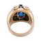 Bague 57 Bague vintage "Tank" saphir, diamants, or jaune et platine. 58 Facettes 32531