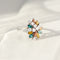 Bague Bague vintage en or blanc sertie de diamants blancs et colorés 58 Facettes 3036