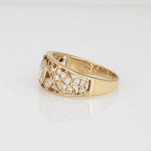 Bague 49.5 Bague vigne diamant vintage en or jaune 58 Facettes G13617