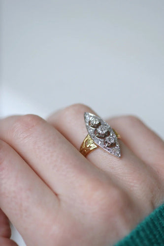 Bague Bague marquise trèfle diamants 58 Facettes