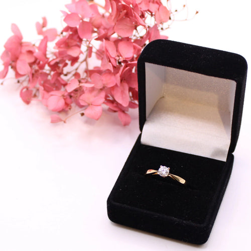 Bague 50.5 Solitaire or jaune diamant serti 4 griffes 58 Facettes