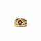Bague 53 Bague croisillons bombée godronnée en or jaune 18k, rubis et diamants 58 Facettes REF2575-343