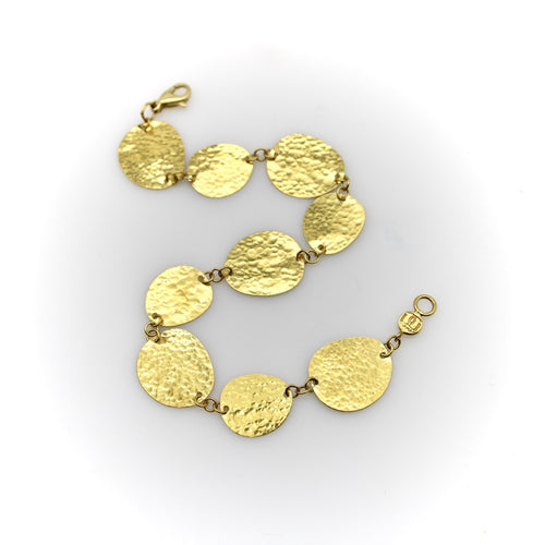 24K Gold Gurhan Lush Collection Hand-Hammered Disc Bracelet 58 Facettes A2006P