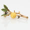 Broche Broche branche de citronnier émail et perles fines 58 Facettes 20-583