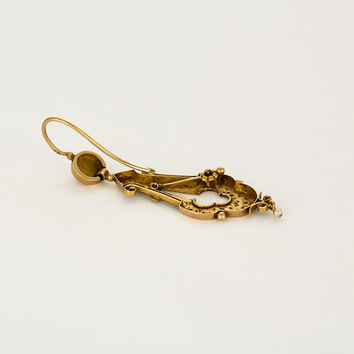 Boucles d'oreilles Pendants d'oreilles or jaune, perles 58 Facettes ALE4254