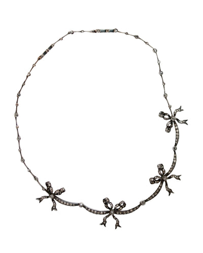 Collier Collier Draperie 1900 Or Argent et Diamants 58 Facettes A11579