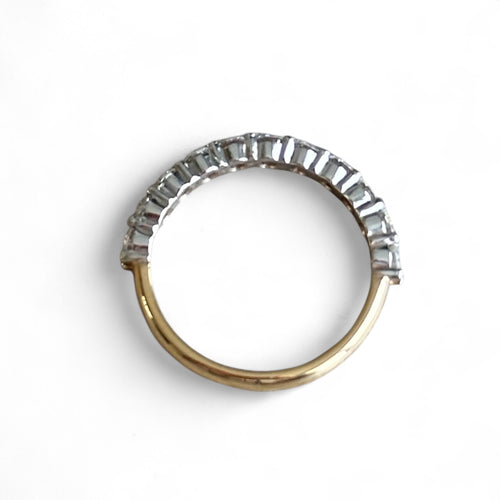Bague 61 Demi-alliance en or 18 carats avec 11 diamants 58 Facettes 360