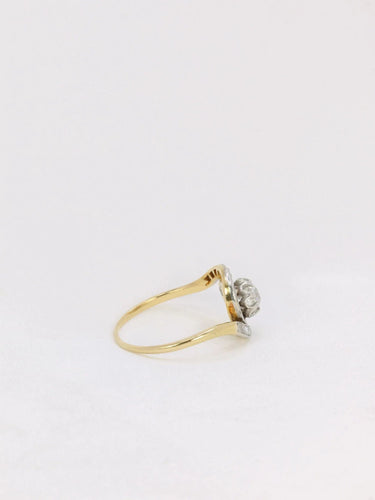 Bague 54 Bague tourbillon en or et diamant taille ancienne 58 Facettes J154