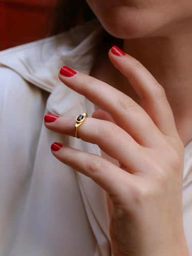 Bague 44 Bague sur agate figurant Athena de profil 58 Facettes 833
