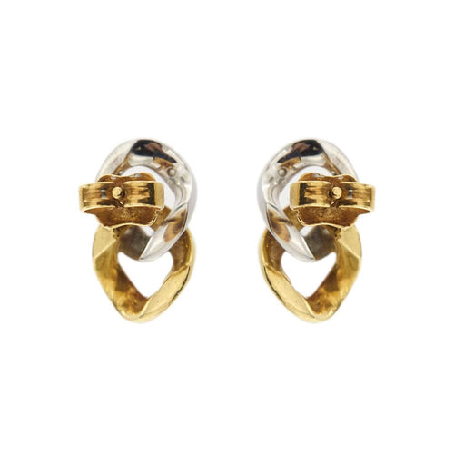 Boucles d'oreilles Deux boucles d'oreilles en or et diamants 58 Facettes 29697