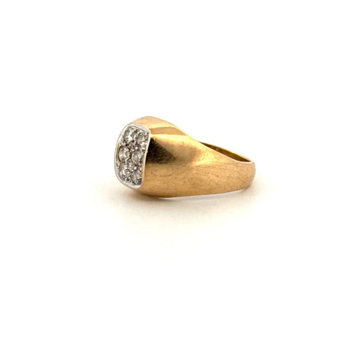 Bague 48 Chevalière Or Jaune 18k & Diamants 58 Facettes 66-GS35365-3