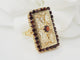 Bague 56 Bague vintage en or jaune et grenats 58 Facettes 33467