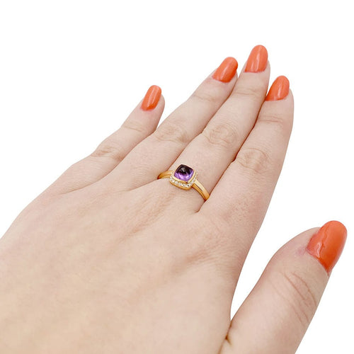 Bague Bague Fred "Pain de sucre" or rose, diamants, améthyste. 58 Facettes 33771