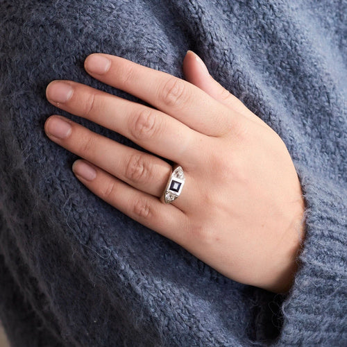 Bague BAGUE VINTAGE SAPHIR & DIAMANTS 58 Facettes BO/230003/