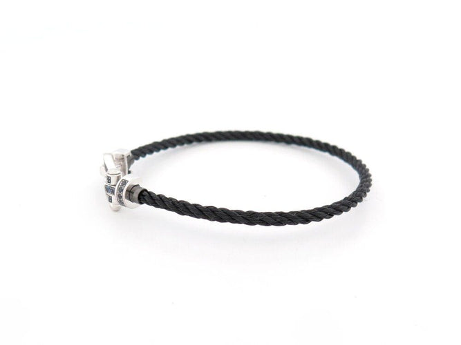 Bracelet bracelet FRED force 10 mm or blanc & saphirs 58 Facettes 263863