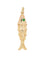 Pendentif charms vintage poisson articulé or jaune chrysoprase 58 Facettes 1099.19