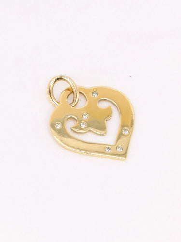 Pendentif Pendentif coeur OJ Perrin or jaune diamants 58 Facettes J614
