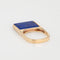 Bague 49.5 Bague empilable carrée Lapis Lazuli des années 70 vintage Or jaune 58 Facettes G13406