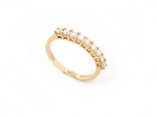 Bague 54 bague sertie de 9 diamants en or jaune 58 Facettes 260446