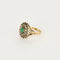 Bague 54 Bague or jaune et argent, centrée d'une émeraude 58 Facettes SMA1115