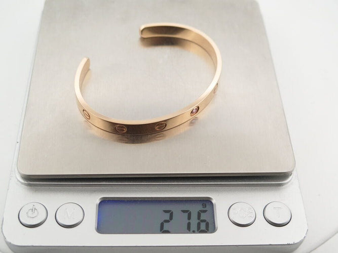 Bracelet bracelet CARTIER love 1 saphir rose jonc ouvert or 58 Facettes 264233