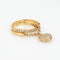 Bague Bague à breloque en forme de cœur en diamant, anneau en or jaune 18 carats, taille 7, bijou fin 58 Facettes G13479