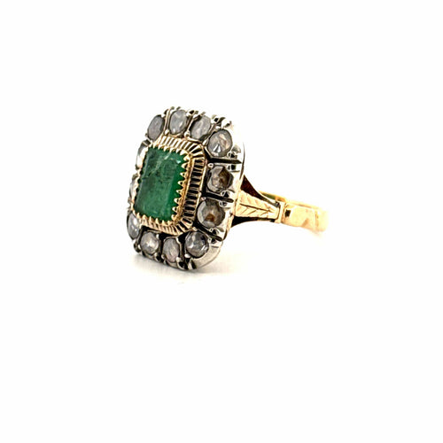 Bague 52 Bague Ancienne Or jaune Émeraude Diamants 58 Facettes 80-GS33465-02