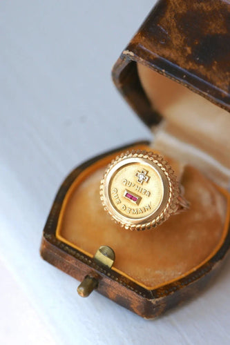 Bague 51 Bague Augis Vintage Or Jaune Diamant 58 Facettes