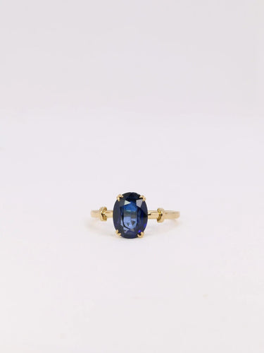Bague Bague saphir ovale or jaune 58 Facettes J372