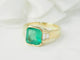 Bague 52.5 Bague en or jaune, émeraude et diamants 58 Facettes 33540
